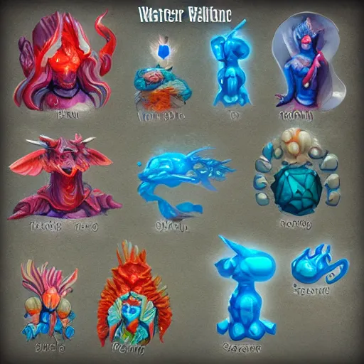 Image similar to water elementals, d & d style, trending on artstation, colorful, intricate,