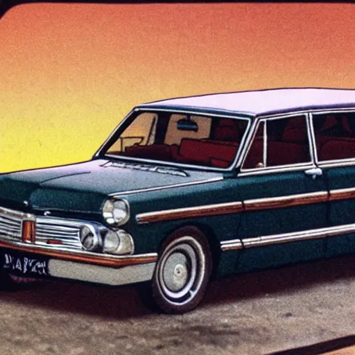 Image similar to jesus driving a kingswood station wagon