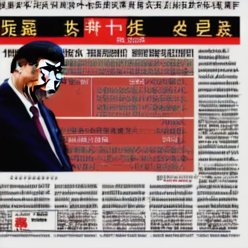 Prompt: xi jinping is on the wanted list of a newspaper, ugly, evil, smiling, horrible