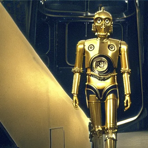 Prompt: ''a film still of C3PO in Star Wars released in 1940s''