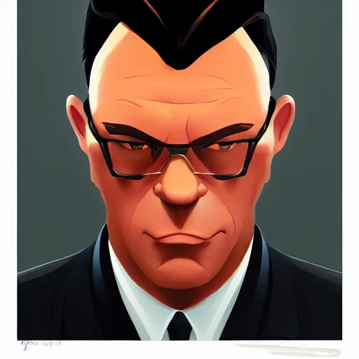 Image similar to face icon stylized minimalist agent 0 0 7, loftis, cory behance hd by jesper ejsing, by rhads, makoto shinkai and lois van baarle, ilya kuvshinov, rossdraws global illumination