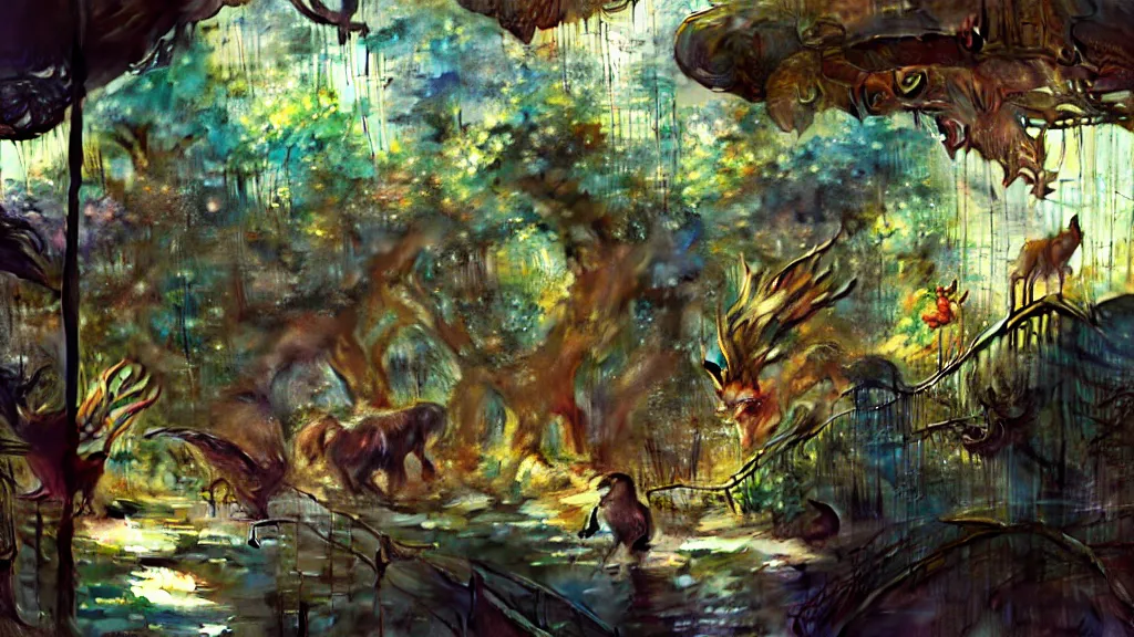 Prompt: cages in the zoo with many anime cute cartoon surrealistic sci fi extraterrestial animals inside, perfect art, painted by gaston bussiere, makoto shinkai, akihiko yoshida, gaston bussiere, craig mullins, unreal 6 render