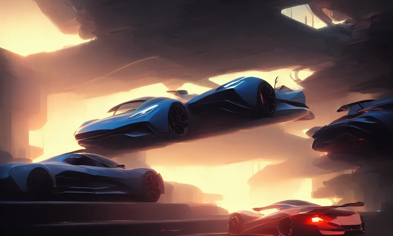 Image similar to Super car, concept art, low angle, high detail, warm lighting, volumetric, godrays, vivid, beautiful, trending on artstation, by Jordan grimmer, art greg rutkowski