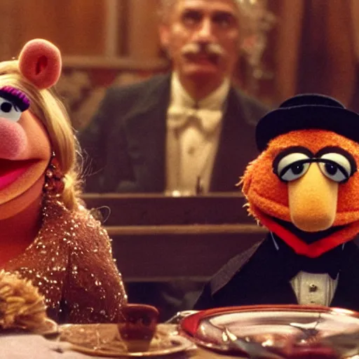 Image similar to Muppets in Godfather, 8k, cinematic, movie still