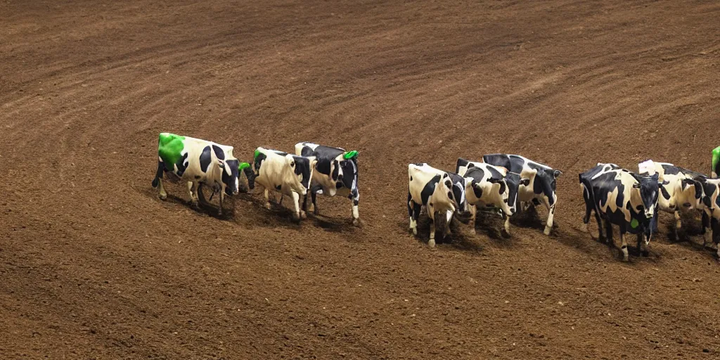 Image similar to a herd of cows on an arenacross track