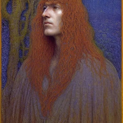 Image similar to Portrait of a druid, by Jean Delville