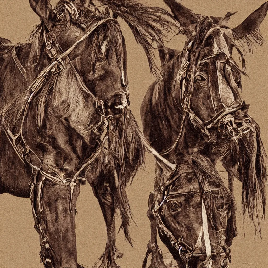 Image similar to a grinning mule, highly detailed digital art, 1990s