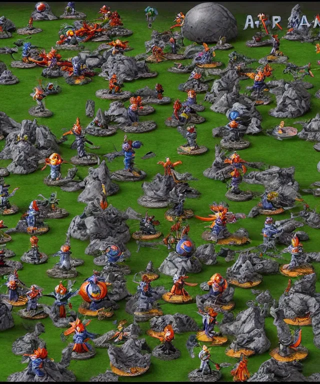 Image similar to a dragon ball miniature wargame produced by games workshop trending on artstation deviantart pinterest hyper detailed photorealistic highlights and shadow hd 8 k post - processing high resolution