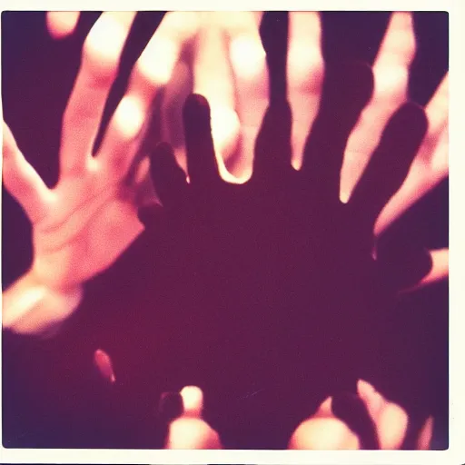 Prompt: found accidental 1990s polaroid of hands