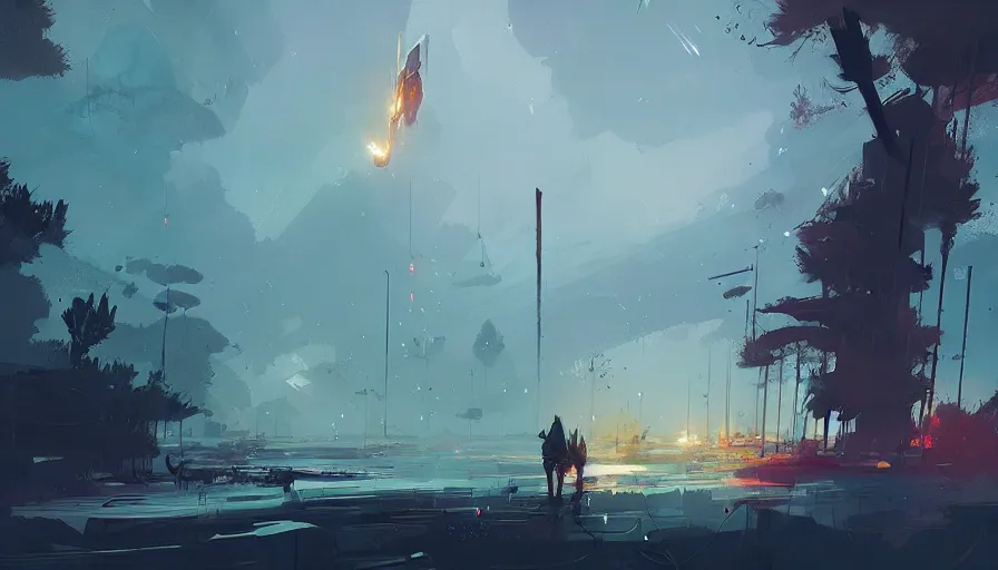 Prompt: concept art by ismail inceoglu