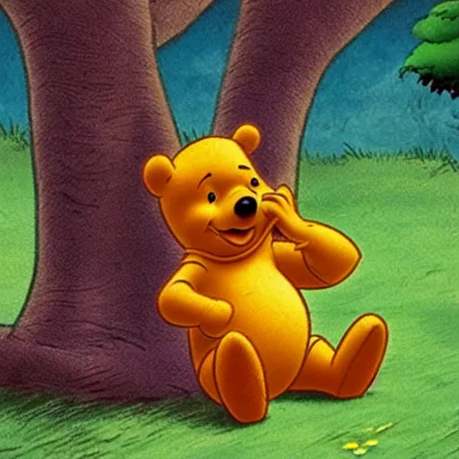 Image similar to winnie the pooh with a hangover.