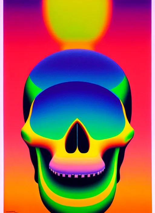 Image similar to skull by shusei nagaoka, kaws, david rudnick, pastell colours, airbrush on canvas, cell shaded, 8 k