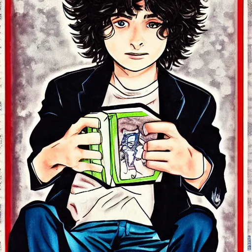 Image similar to finn wolfhard by yoshihiro togashi