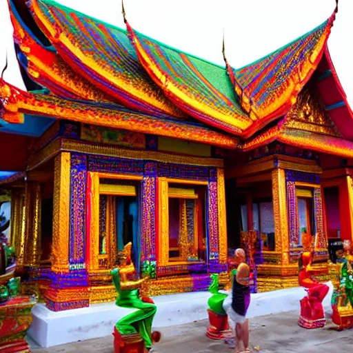 Prompt: colorful thai temple