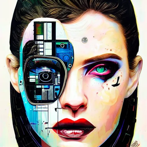 Prompt: portrait of female android, by sandra chevrier