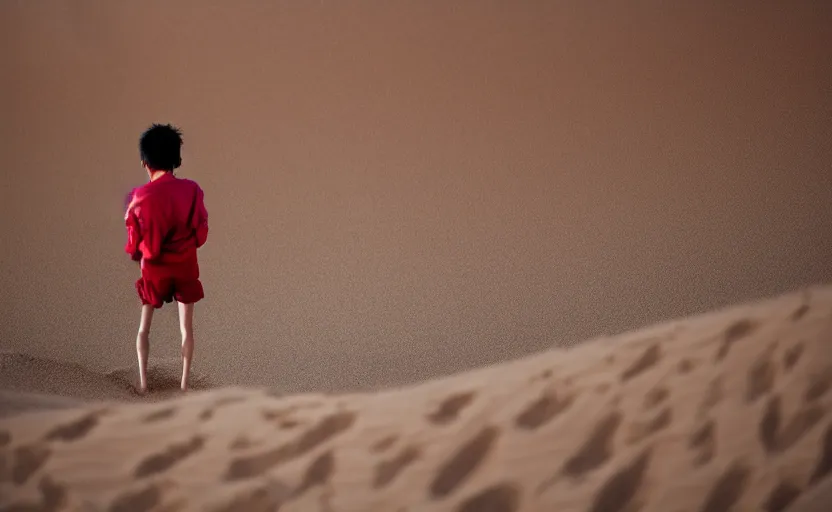 Image similar to a luffy in sand dunes, photography