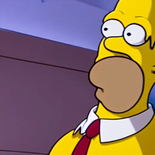 Prompt: homer simpson in the godfather