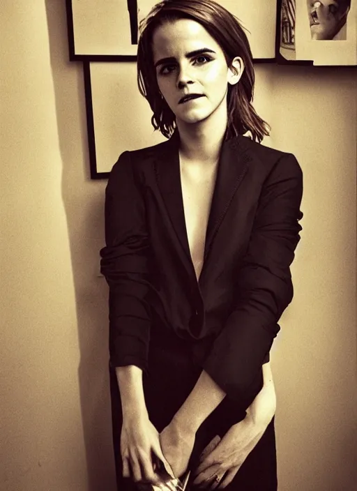 Prompt: Emma Watson, intimate, portrait by Patrick Gleason