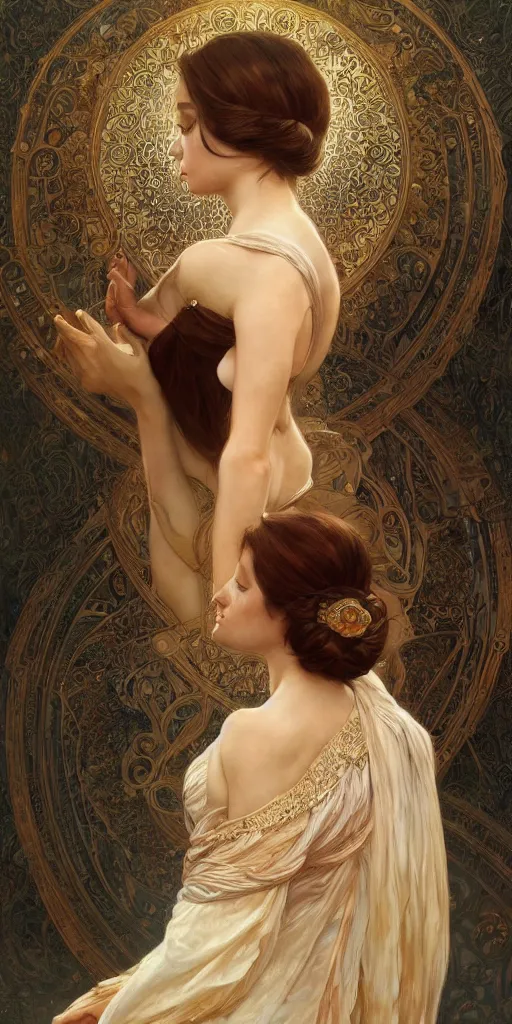 Image similar to ultra realistic illustration studio of a beautiful elegant girl in an artistic pose covered in silk, intricate, elegant, highly detailed, digital painting, artstation, concept art, smooth, sharp focus, illustration, art by artgerm and greg rutkowski and alphonse mucha by klimt