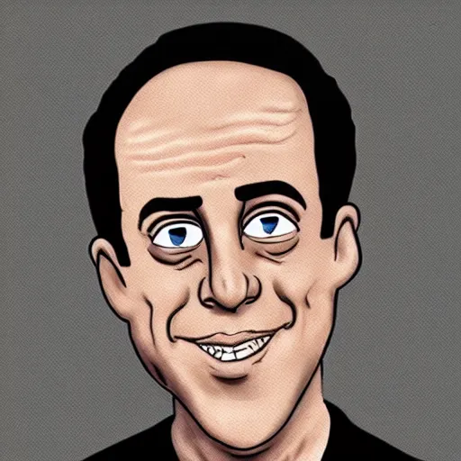 Image similar to jerry seinfeld with no eyes and a female beautiful body, trending on deviantart