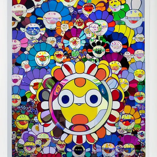 Image similar to a poster design by takashi murakami,