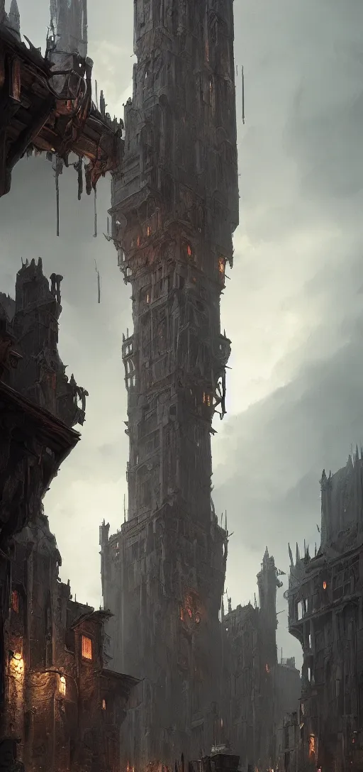 Prompt: tower of doom, medieval architecture, dramatic lighting, cinematic, establishing shot, extremly high detail, foto realistic, cinematic lighting, post processed, concept art, artstation, matte painting, style by eddie mendoza, raphael lacoste, alex ross