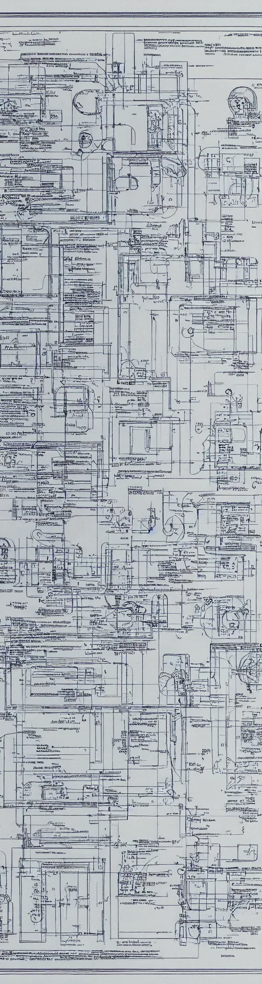 Prompt: blueprints of a time machine extremely detailed, realistic information, legible text in english, font arial
