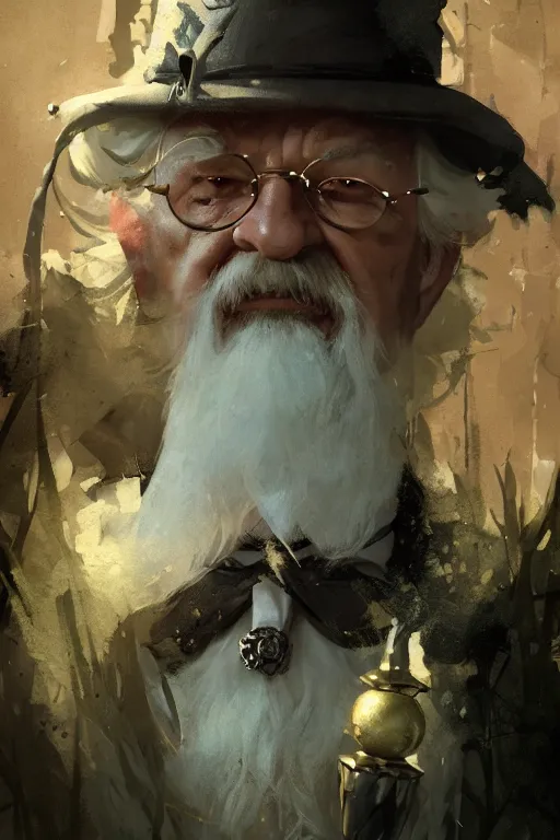Prompt: colonel sanders, sorcerer, lord of the rings, tattoo, decorated ornaments by carl spitzweg, ismail inceoglu, vdragan bibin, hans thoma, greg rutkowski, alexandros pyromallis, perfect face, fine details, realistic shaded