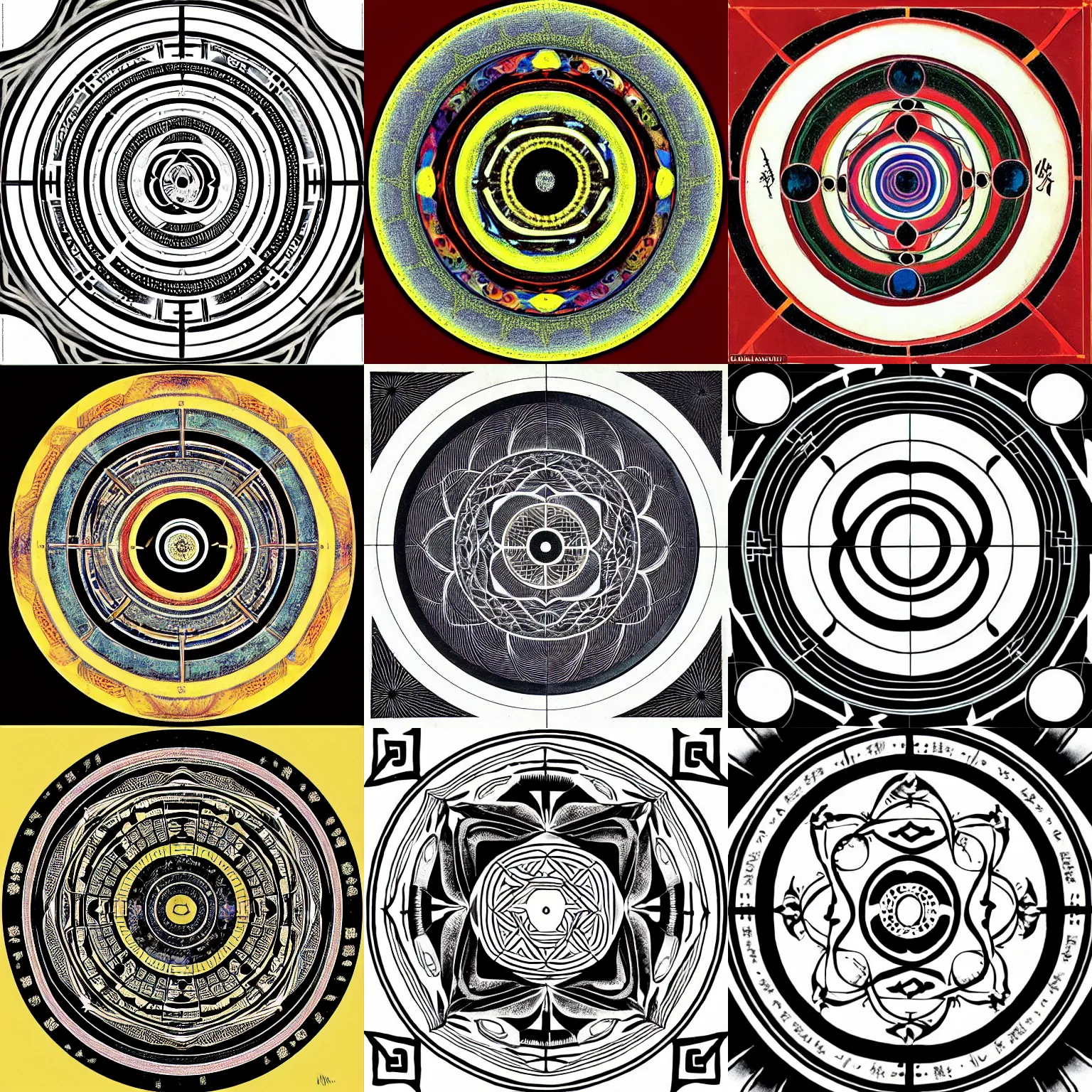 Image similar to a symbol, a copy of a facsimile, never one - to - one, creation is in the entropy. mandala - yin - yang this side the hyperplane, seeing all sides just a bit insane