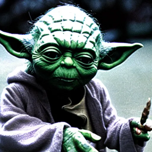 Image similar to yoda performing at woodstock