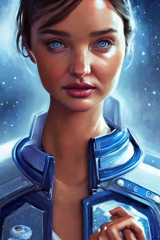 Image similar to movie poster of miranda kerr starting in a 80s horror movie, space themed, highly detailed, digital painting, artstation, concept art, smooth, sharp focus, illustration, art by artgerm and greg rutkowski