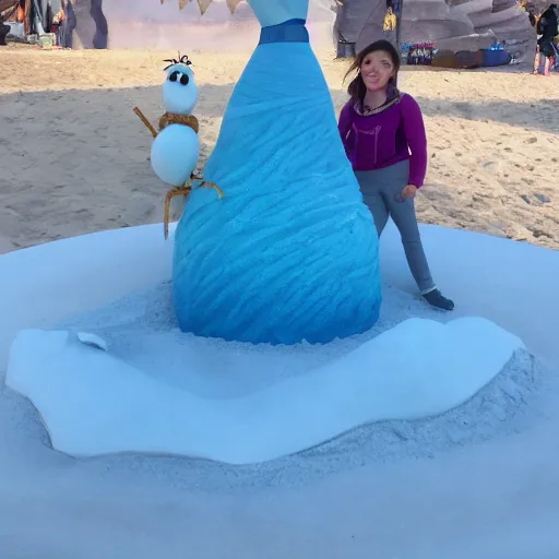 Image similar to a sand sculpture a frozen 2 character