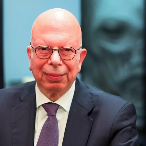 Image similar to the grim reaper has klaus schwab face