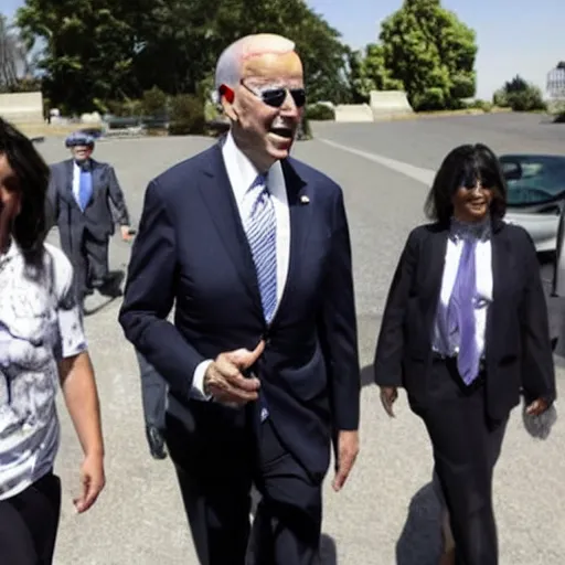 Prompt: joe biden as a pimp, reuters news photo