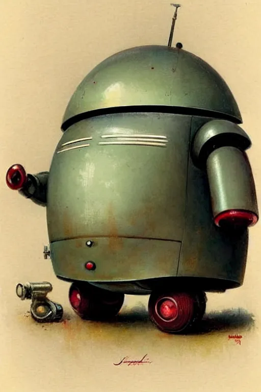 Image similar to ( ( ( ( ( 1 9 5 0 s retro future android robot fat robot mouse wagon. muted colors., ) ) ) ) ) by jean - baptiste monge,!!!!!!!!!!!!!!!!!!!!!!!!! red