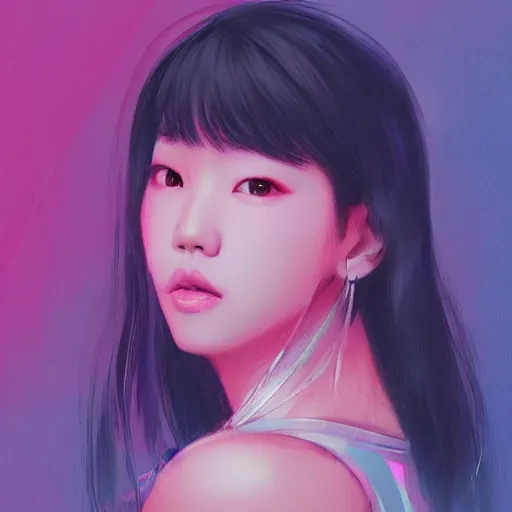 Image similar to “ a portrait of korean singer from blackpink, rainy background, pink bright art masterpiece artstation. 8 k, sharp high quality artwork in style of jose daniel cabrera pena and greg rutkowski, concept art by tooth wu, hearthstone card game artwork. ”