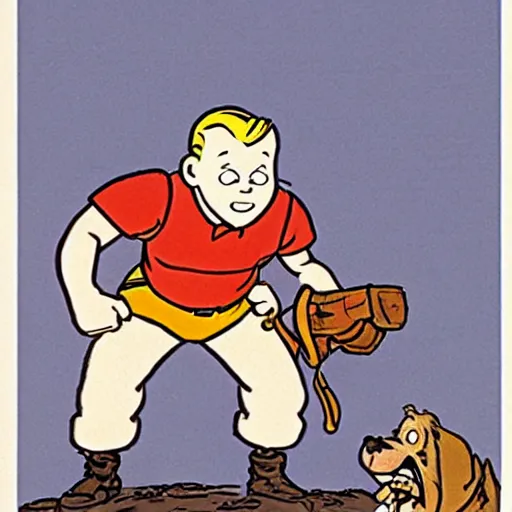 Image similar to tintin as drawn by don bluth