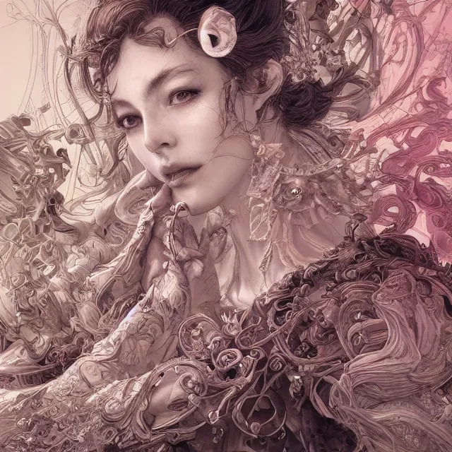 Prompt: the portrait of the chaotic good alignment personified as an absurdly beautiful, graceful, elegant, sophisticated, young woman made, an ultrafine hyperdetailed illustration by kim jung gi, irakli nadar, intricate linework, bright colors, octopath traveler, final fantasy, unreal engine 5 highly rendered, global illumination, radiant light, detailed and intricate environment