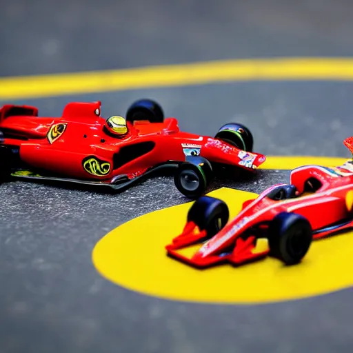 Image similar to photograph, hot wheels, formula 1, ferrari, monza, macro, bokeh