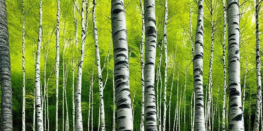 Image similar to lush birch forest, dense vegetation, against light, bright details, contrasting, daylight, highly detailed, by dieter rams 2 0 0 0, national geographic magazine, reportage photo, natural colors