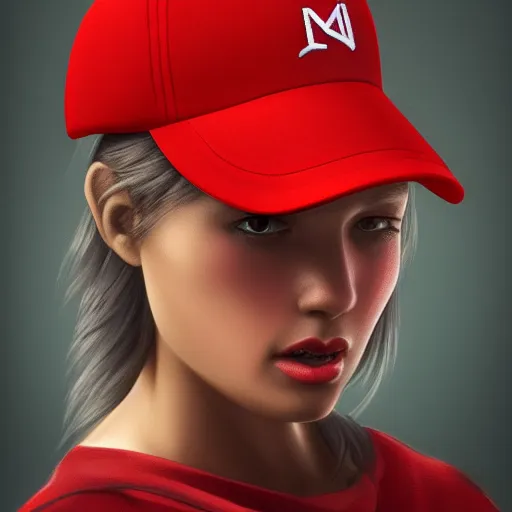 Prompt: a red baseball cap, artstation, Grim fantasy,emotional, EOS R5, f/2.5 , illustration , concept art, award winning photograph, 8k, Alphonse Mucha style,