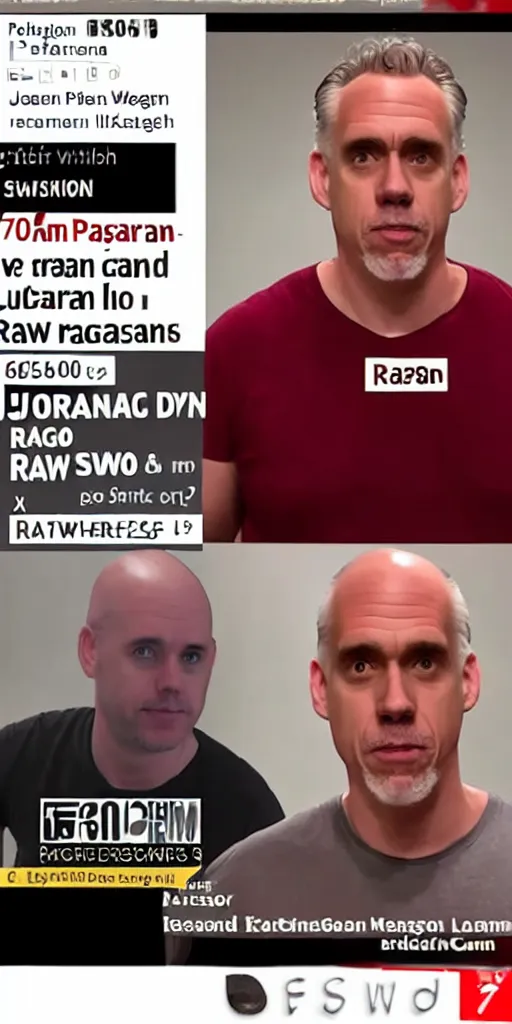 Image similar to Jordan Peterson weighs 700 pounds, who is bald, and eating raw meat, detailed dynamic lighting studio shot