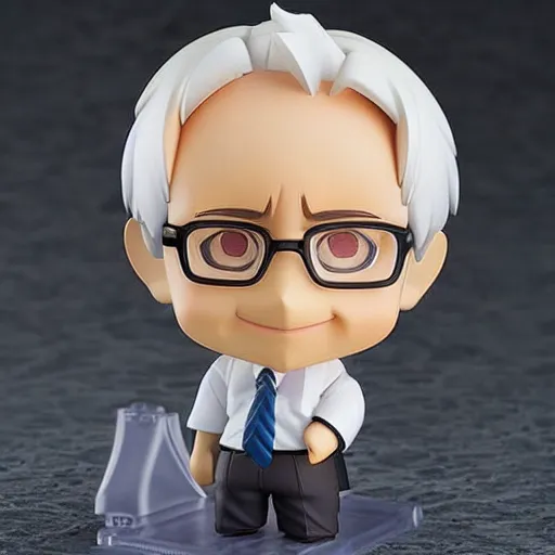 Image similar to an anime nendoroid figurine of Bernie Sanders, fantasy, figurine, product photo