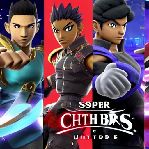 Prompt: etika as a playable character in super smash bros ultimate, Nintendo switch