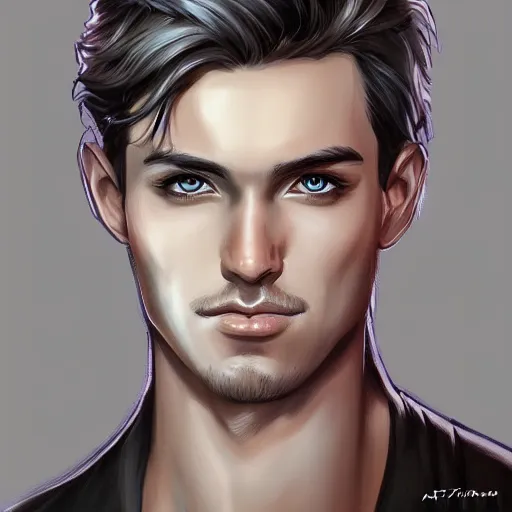 Prompt: male portrait by artgerm