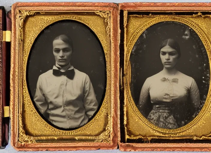 Image similar to weird family photo, portrait, ambrotype, highly detailed