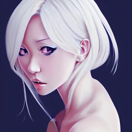 Image similar to Ann Takamaki, platinum blonde hair, anime, elegant, 2d, ultra highly detailed, digital painting, smooth, sharp focus, artstation, pixiv, art by Ina Wong, art by Ilya Kuvshinov