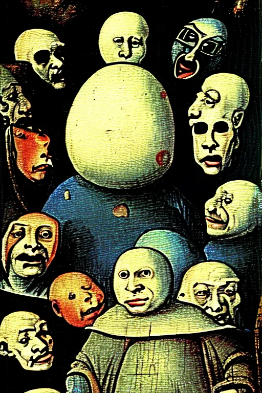 Image similar to hieronymus bosch painting of humpty dumpty