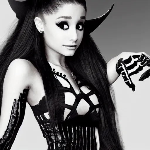 Prompt: ariana grande as a skeleton witch 8 k