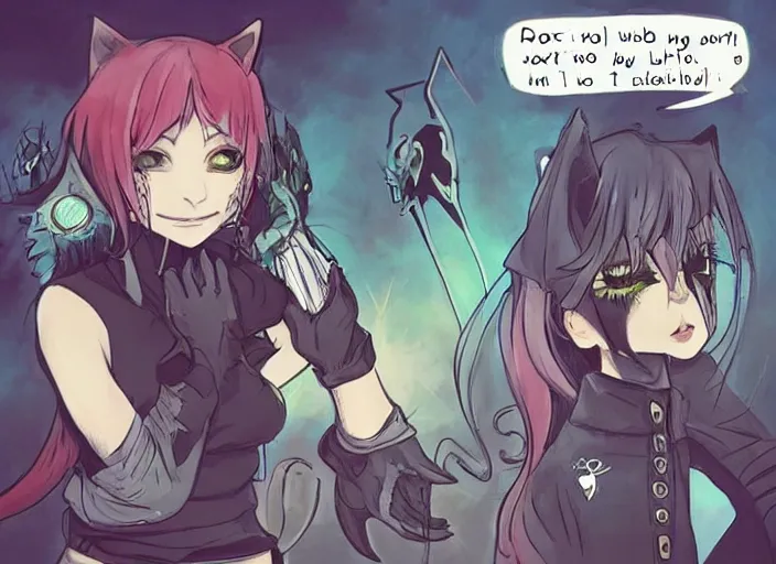 Prompt: “emo catgirls saving the world after the apocalyptic”